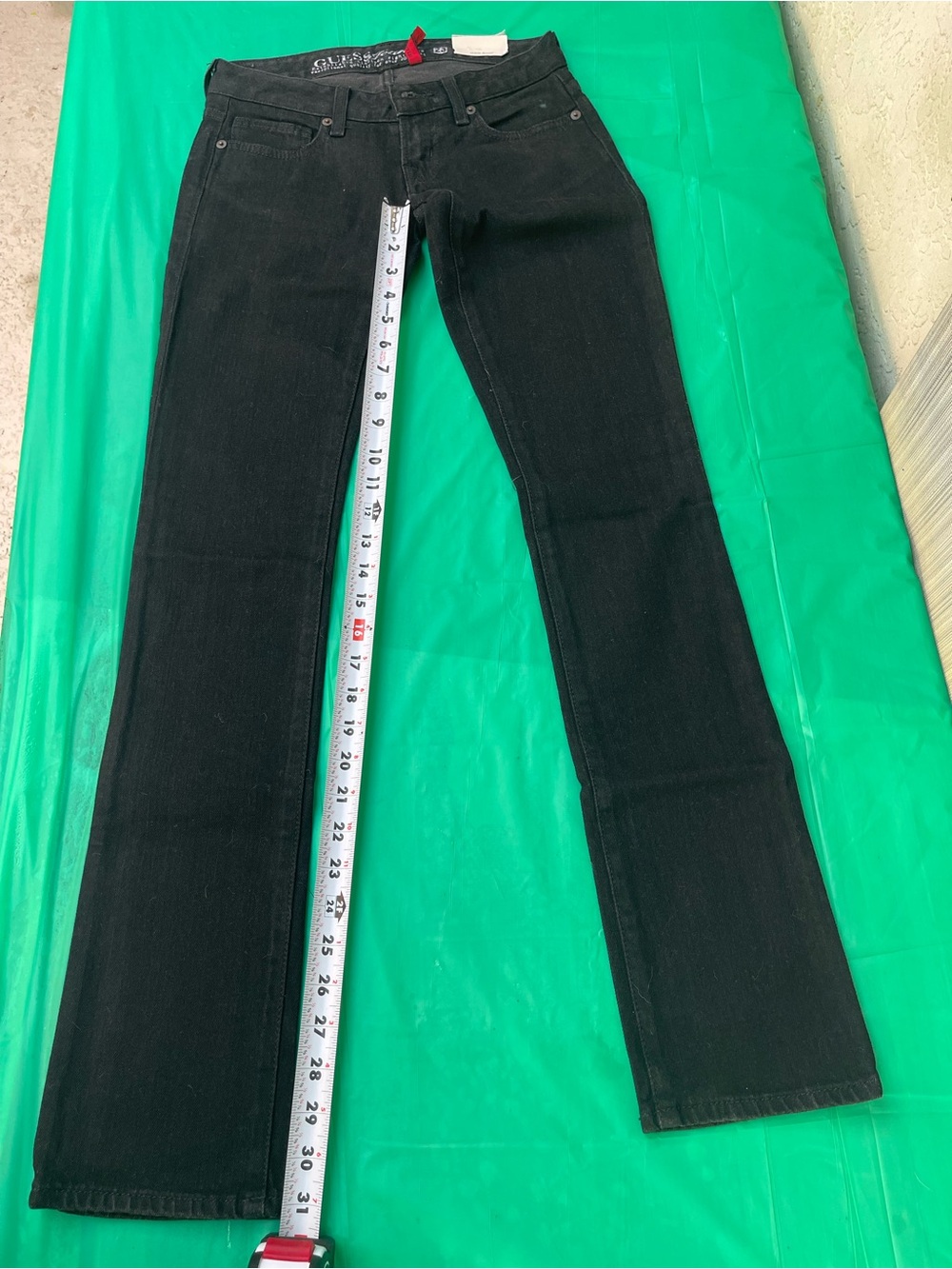 Y2K LOW RISE GUESS SKINNY JEANS BLACK NEW WITH TAGS SIZE 23 - Picture 11 of 15